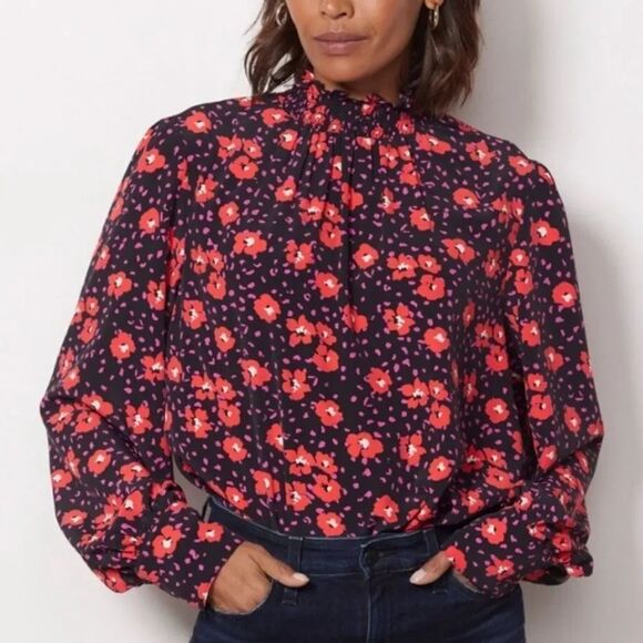 Sanctuary Tops - Sanctuary Romance Smock Neck Floral Long Sleeve Blouse